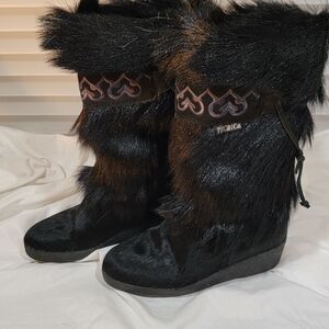 Tecnica Women's Black and Purple Winter Boots